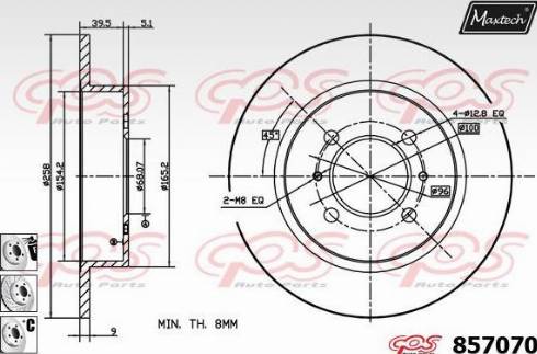 Maxtech 857070.6880 - Тормозной диск autospares.lv