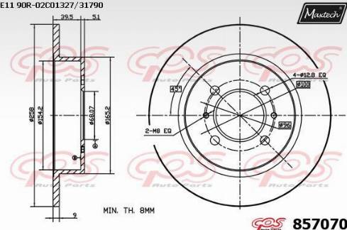 Maxtech 857070.0000 - Тормозной диск autospares.lv