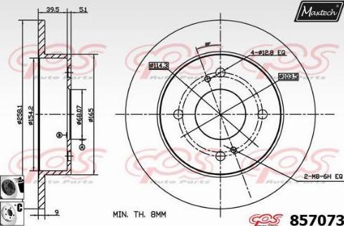 Maxtech 857073.6060 - Тормозной диск autospares.lv