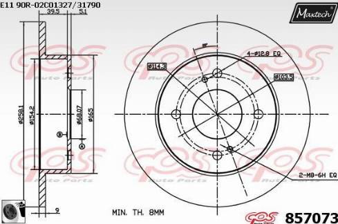 Maxtech 857073.0060 - Тормозной диск autospares.lv