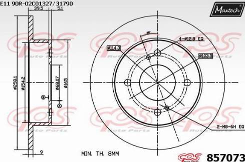 Maxtech 857073.0000 - Тормозной диск autospares.lv