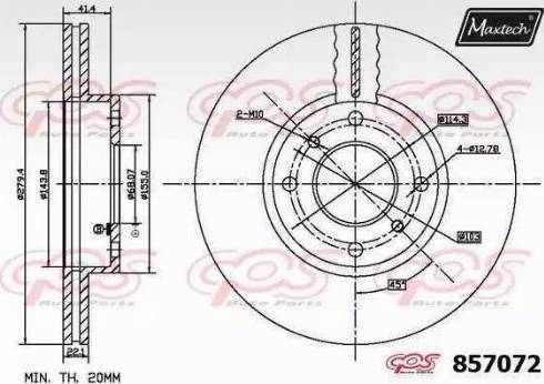 Maxtech 857072.6880 - Тормозной диск autospares.lv