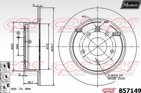 Maxtech 857149.6880 - Тормозной диск autospares.lv