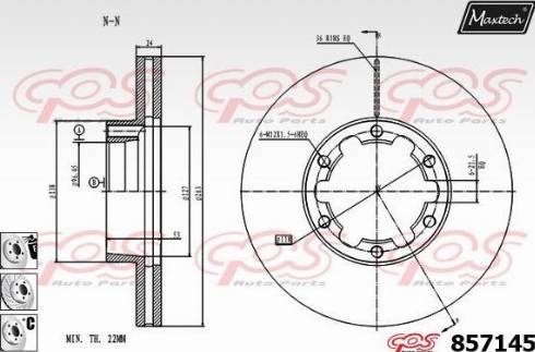 Maxtech 857145.6980 - Тормозной диск autospares.lv