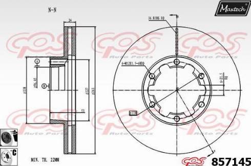 Maxtech 857145.6060 - Тормозной диск autospares.lv