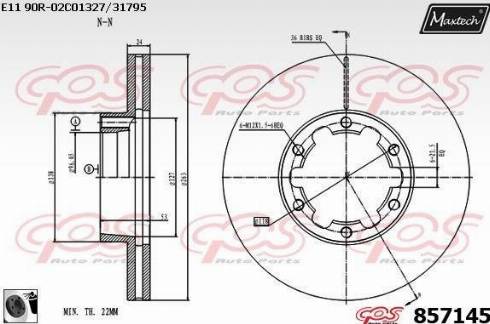 Maxtech 857145.0060 - Тормозной диск autospares.lv