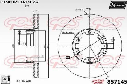 Maxtech 857145.0080 - Тормозной диск autospares.lv