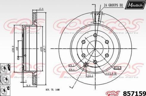 Maxtech 857159.6980 - Тормозной диск autospares.lv