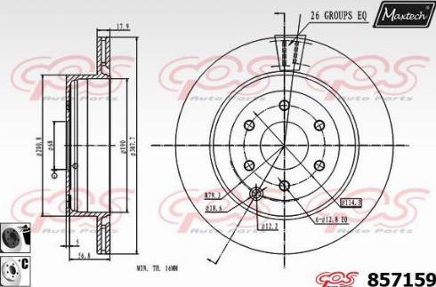 Maxtech 857159.6060 - Тормозной диск autospares.lv