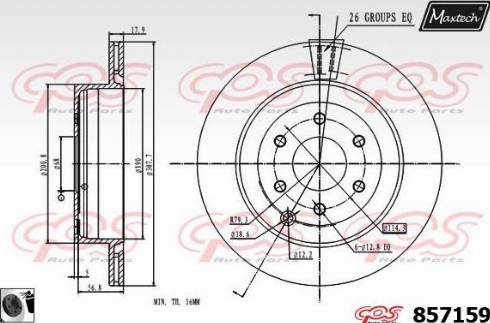 Maxtech 857159.0060 - Тормозной диск autospares.lv