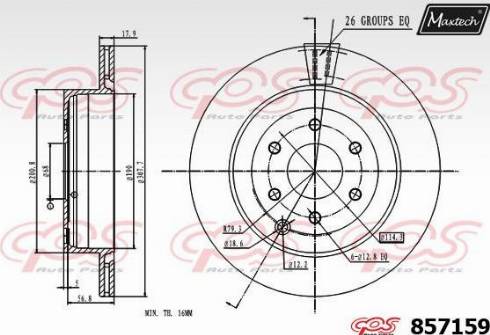 Maxtech 857159.0000 - Тормозной диск autospares.lv