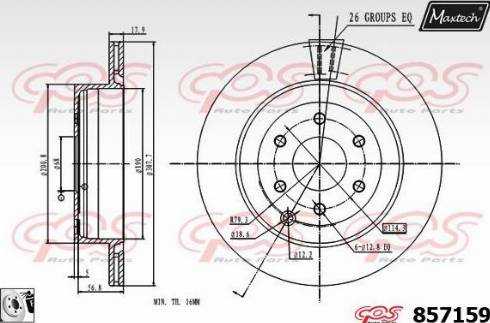 Maxtech 857159.0080 - Тормозной диск autospares.lv