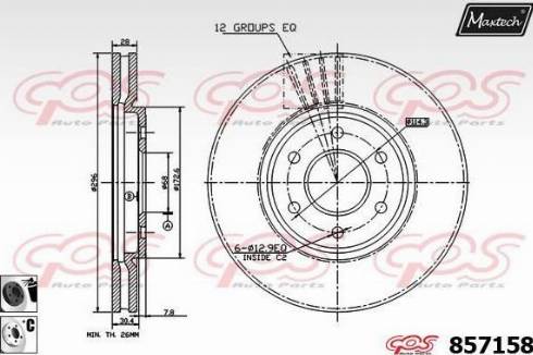 Maxtech 857158.6060 - Тормозной диск autospares.lv