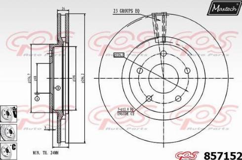 Maxtech 857152.6980 - Тормозной диск autospares.lv