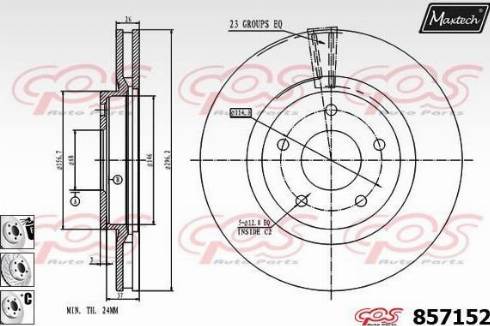 Maxtech 857152.6880 - Тормозной диск autospares.lv