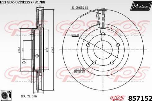 Maxtech 857152.0060 - Тормозной диск autospares.lv