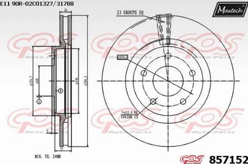 Maxtech 857152.0000 - Тормозной диск autospares.lv