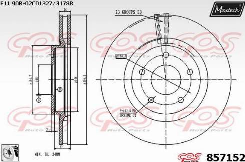 Maxtech 857152.0080 - Тормозной диск autospares.lv