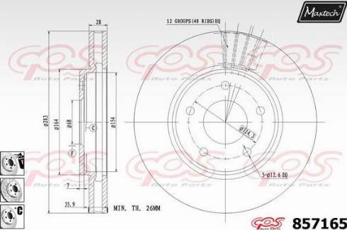 Maxtech 857165.6980 - Тормозной диск autospares.lv