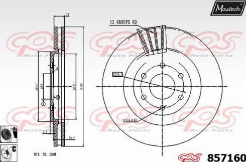 Maxtech 857160.6060 - Тормозной диск autospares.lv