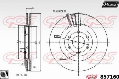 Maxtech 857160.0060 - Тормозной диск autospares.lv