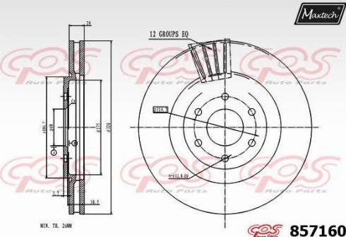 Maxtech 857160.0000 - Тормозной диск autospares.lv