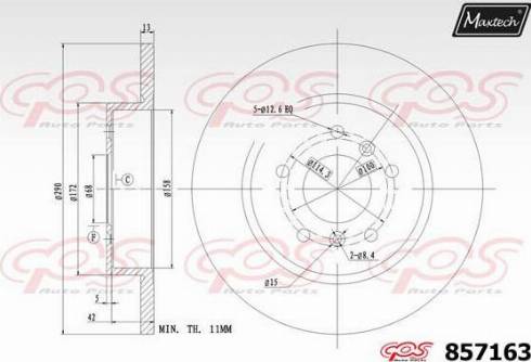 Maxtech 857163.0000 - Тормозной диск autospares.lv