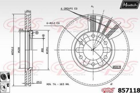 Maxtech 857118.6060 - Тормозной диск autospares.lv