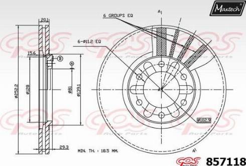 Maxtech 857118.0000 - Тормозной диск autospares.lv