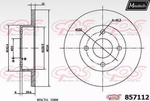 Maxtech 857112.6060 - Тормозной диск autospares.lv