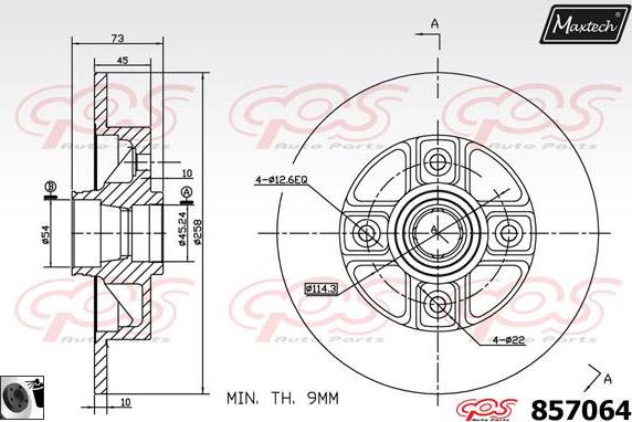 Maxtech 857112 - Тормозной диск autospares.lv