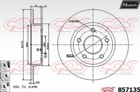 Maxtech 857135.6980 - Тормозной диск autospares.lv