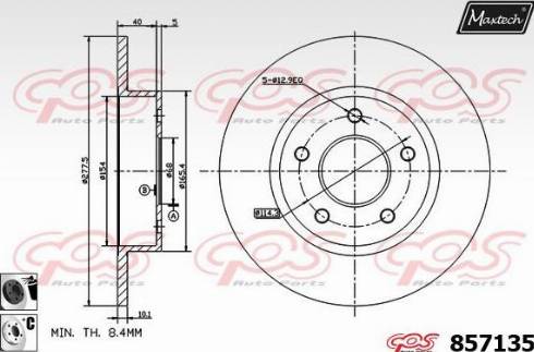 Maxtech 857135.6060 - Тормозной диск autospares.lv