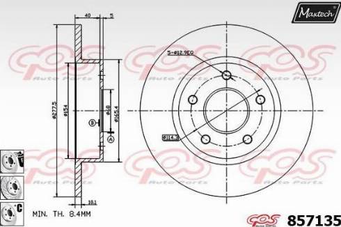 Maxtech 857135.6880 - Тормозной диск autospares.lv