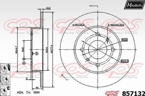 Maxtech 857132.6980 - Тормозной диск autospares.lv