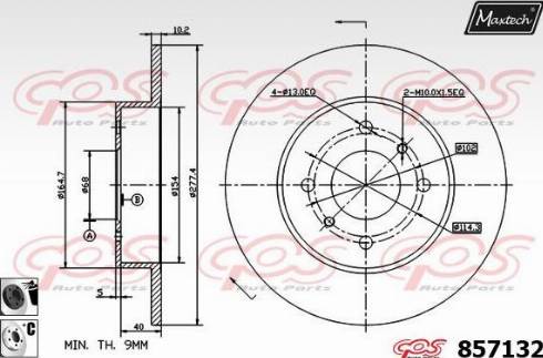 Maxtech 857132.6060 - Тормозной диск autospares.lv