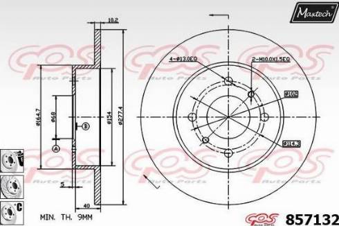 Maxtech 857132.6880 - Тормозной диск autospares.lv