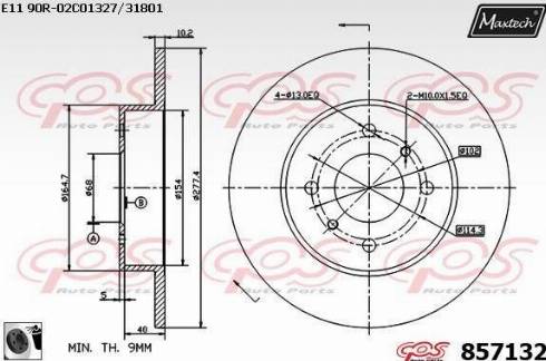 Maxtech 857132.0060 - Тормозной диск autospares.lv