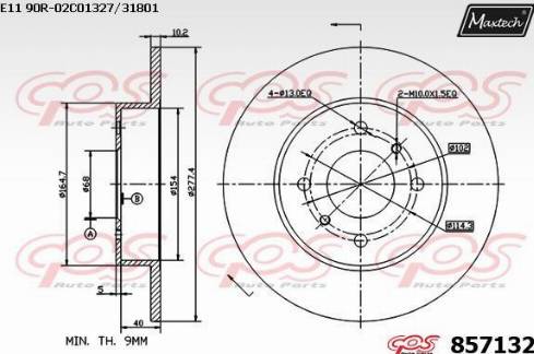 Maxtech 857132.0000 - Тормозной диск autospares.lv