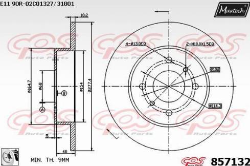 Maxtech 857132.0080 - Тормозной диск autospares.lv