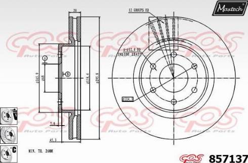 Maxtech 857137.6880 - Тормозной диск autospares.lv