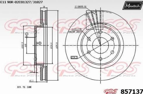 Maxtech 857137.0000 - Тормозной диск autospares.lv