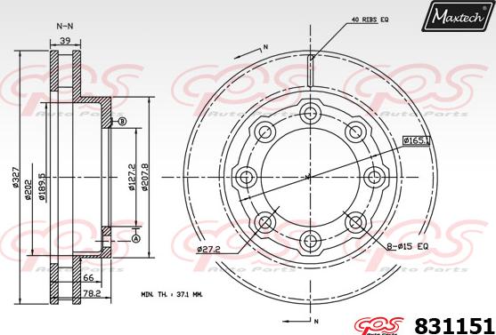 Maxtech 857137 - Тормозной диск autospares.lv