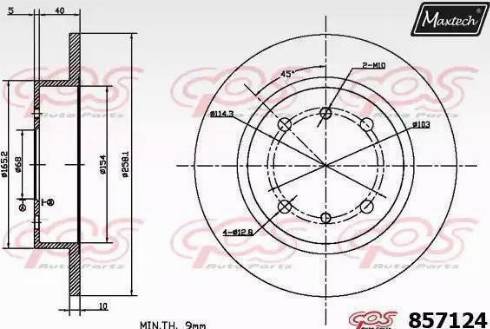 Maxtech 857124.6880 - Тормозной диск autospares.lv