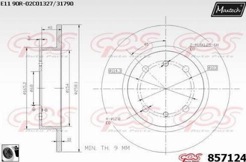 Maxtech 857124.0060 - Тормозной диск autospares.lv