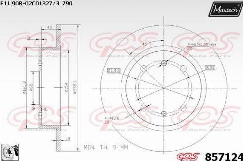 Maxtech 857124.0080 - Тормозной диск autospares.lv