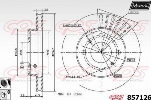 Maxtech 857126.6060 - Тормозной диск autospares.lv