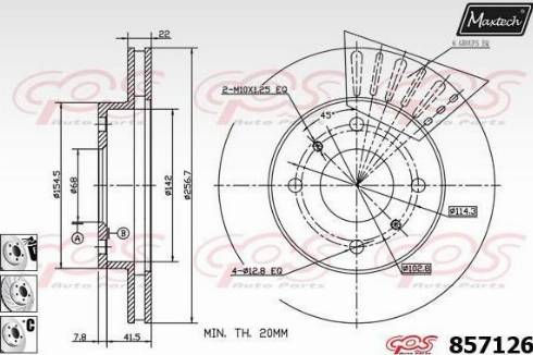 Maxtech 857126.6880 - Тормозной диск autospares.lv