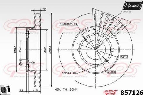 Maxtech 857126.0060 - Тормозной диск autospares.lv