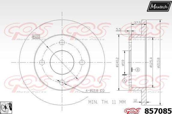 Maxtech 857126 - Тормозной диск autospares.lv